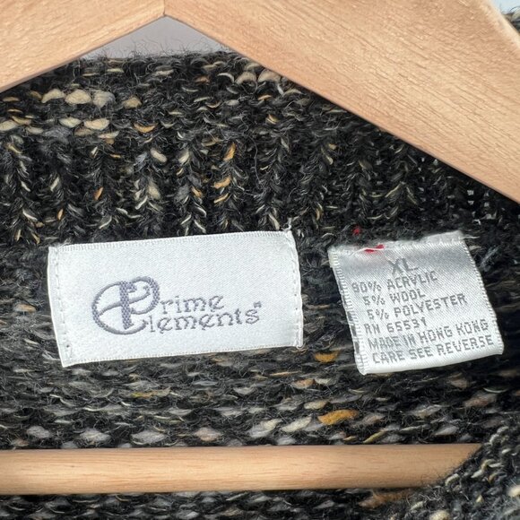 Vintage Prime Elements knit grandpa sweater oversized striped wool blend cozy XL - Picture 5 of 10